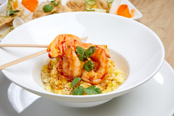 rice with shrimps and pineapple