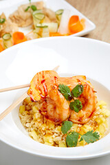 rice with shrimps and pineapple