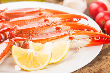 A lot of Boiled crab claws