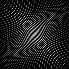 Abstract warped Diagonal Striped Background . Vector curved twisted slanting, waved lines texture