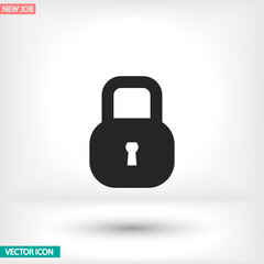 Lock vector icon , lorem ipsum Flat design