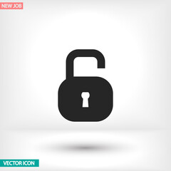 Lock vector icon , lorem ipsum Flat design
