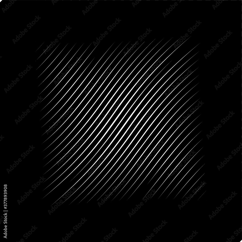 Poster abstract warped diagonal striped background . vector curved twisted slanting, waved lines texture