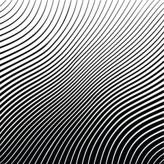 Abstract warped Diagonal Striped Background . Vector curved twisted slanting, waved lines texture