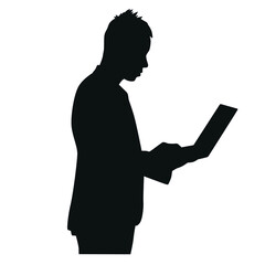 Silhouette of Man With Laptop
