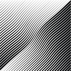 Abstract warped Diagonal Striped Background . Vector curved twisted slanting, waved lines texture