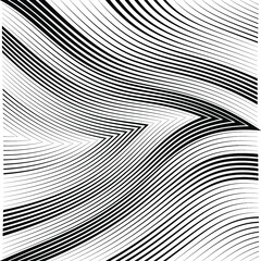 Abstract warped Diagonal Striped Background . Vector curved twisted slanting, waved lines texture