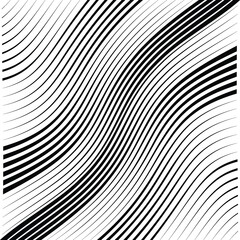 Abstract warped Diagonal Striped Background . Vector curved twisted slanting, waved lines texture