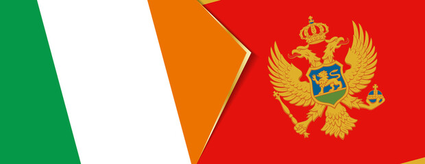 Ireland and Montenegro flags, two vector flags.