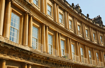 Fototapeta premium Architectural detail of the 'Circus' in Royal Bath Spa