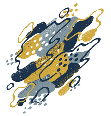 Hand drawn art abstract shapes vector composition, template for creative advertising or abstraction illustration, artistic graphic design element.