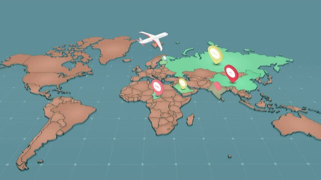 This is a world map with airplane truck and ship, globla logistic network, 3d rendering, 