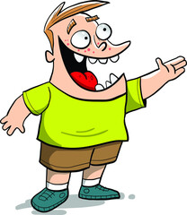 Happy little kid saying hello