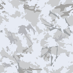 Winter camouflage of various shades of white and grey colors