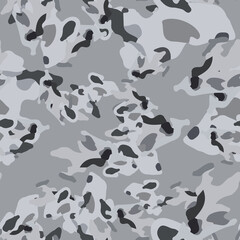 Fototapeta na wymiar Winter camouflage of various shades of grey and black colors