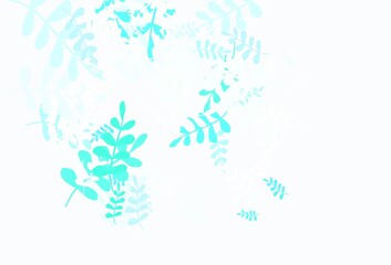 Light Blue, Green vector elegant background with leaves.