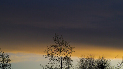 Obraz premium Coucher de soleil aux teintes dorées