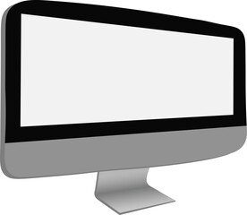 Computer Monoblock Monitor Display Isolated on a white background