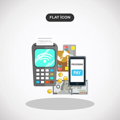 Flat design concepts of internet banking. illustration 