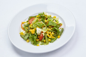 salad on the white background