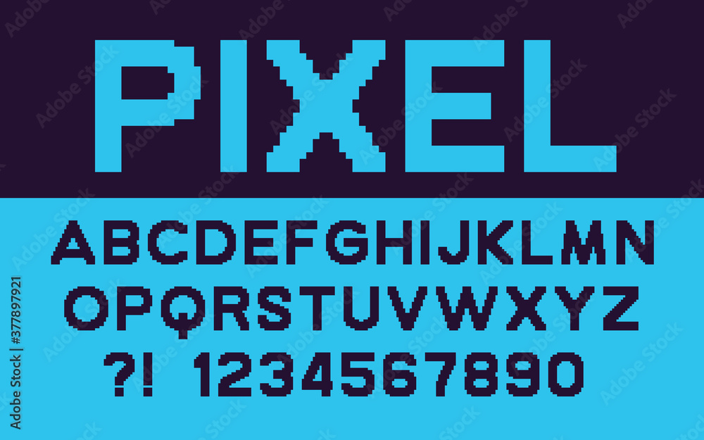 Poster pixel retro font video computer game design