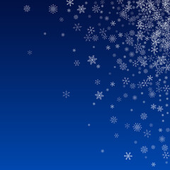Obraz na płótnie Canvas Silver Snowflake Vector Blue Background. Winter 