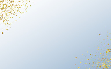 Golden Confetti Festive Vector Gray Background. 