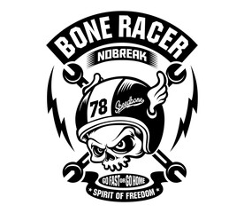 Bone Biker Racer Tshirt graphic