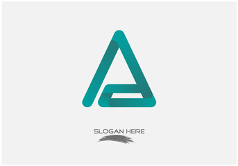 vector illustration of gradient blue color 3d creative alphabet capital letter A logo design