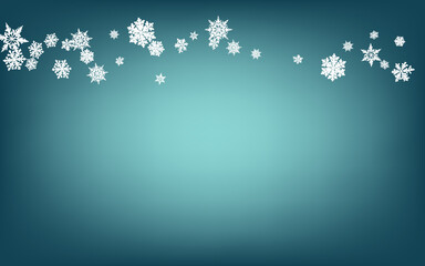 White Snow Panoramic Vector Blue Background. Sky 
