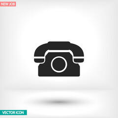 Vintage phone vector icon , lorem ipsum Flat design