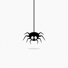 Spider icon. Halloween concept. Tatoo idea. Vector on isolated transparent background. EPS 10