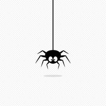 Spider icon. Halloween concept. Tatoo idea. Vector on isolated transparent background. EPS 10