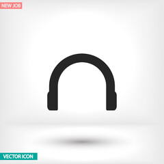 Headphones vector icon , lorem ipsum Flat design