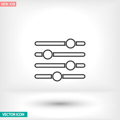 Settings music vector icon , lorem ipsum Flat design