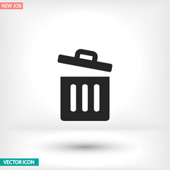 Trash vector icon , lorem ipsum Flat design
