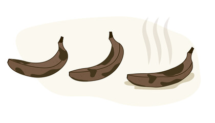 Bananas set on white background vector illustration cartoon flat design modern style
