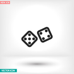 Dice vector icon , lorem ipsum Flat design