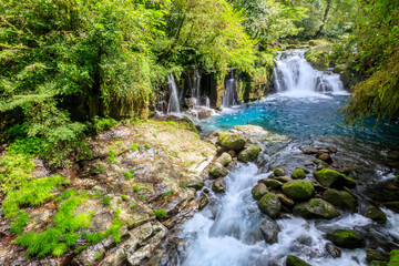 夏の菊池渓谷　竜ヶ渕・天狗滝　熊本県菊池市　Kikuchi Canyon in Summer Ryugabuchi・Tengu Waterfall Kumamoto-ken Kikuchi city