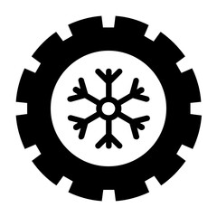 Snow tyre with metal studs vector Color Icon design, Wheel Repair and Auto Shop Equipment on White background,  Road sign Winter equipment, Winter tire concept,  