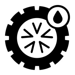 Water Damaged Tyre Vector Color Icon Design, Rim Side Leaky, Tyre Repair and Auto Shop Symbol on White background, Really Slow Leaked Tire Concept, 