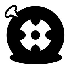 radial patch tyre repair vector Color icon design, Tire Repair Tools and Wheel Shop Equipment on White background 