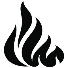 Fire flame icon. Black icon isolated on white background. Fire flame silhouette. Monochrome simple icon.  © Igor