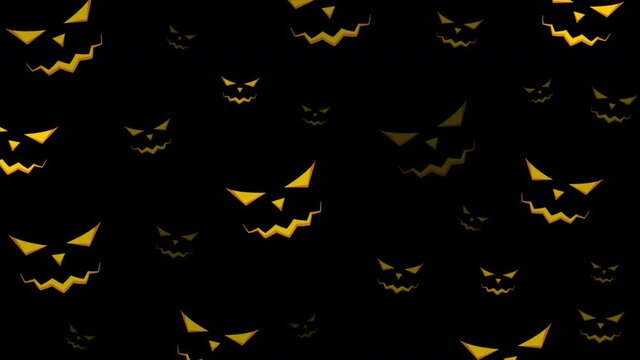 Glowing eyes of monsters in the dark of night. Halloween motion background. Seamless looping. Video animation Ultra HD 4K 3840x2160