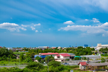Obraz premium view of the city from apartment