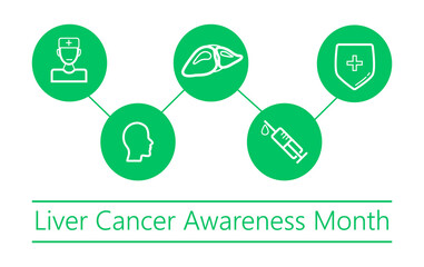 Liver cancer awareness month concept. Trendy icons vector for for website and mobile website development, apps