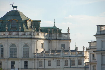 Naklejka premium the hunting lodge of Stupinigi is a residence erected for the Savoy between 1729 and 1733 to a design by the architect Filippo Juvarra.