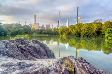 Obraz premium Central Park, New York City at the lake