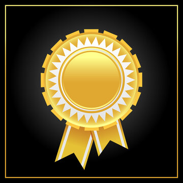 Golden award badge. To see the other vector rosette illustrations , please check Badge and Label collection.