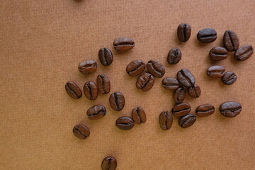 The finished roasted coffee beans are ready to be ground.